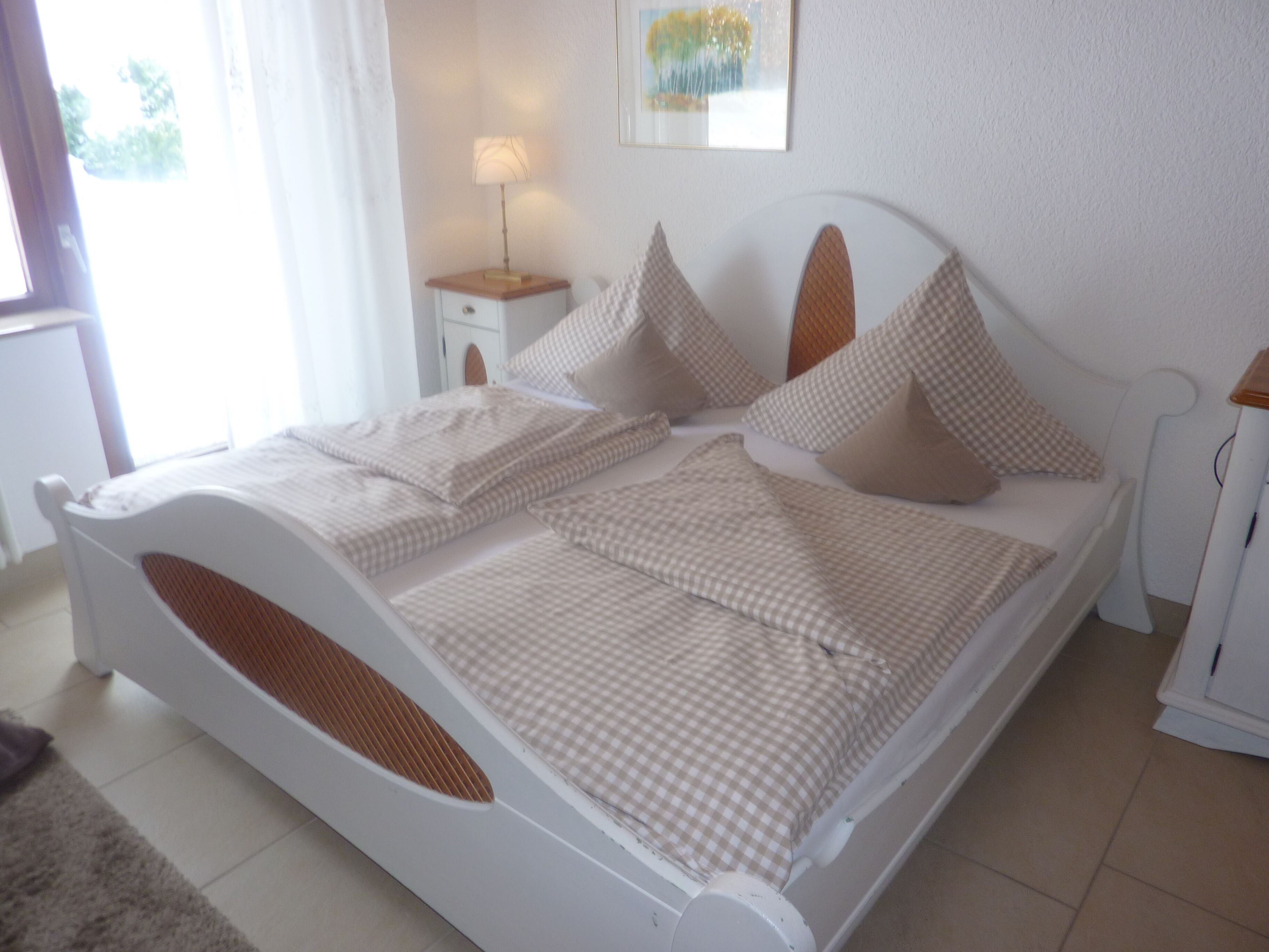 hypo-allergenic bedding, desk, blackout curtains, iron/ironing board