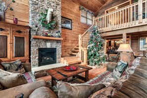 Smart TV, fireplace, video games, DVD player