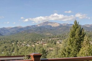 A mountainous landscape with a clear sky.