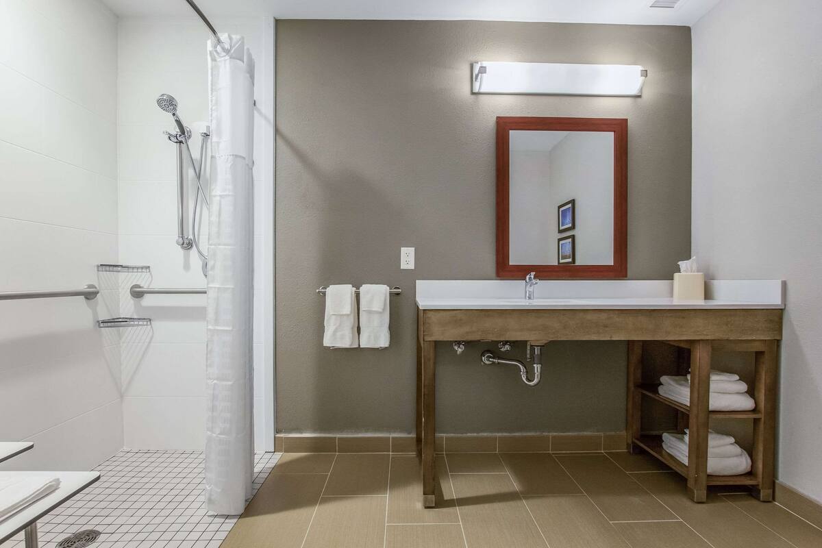 free toiletries, hair dryer, towels, soap