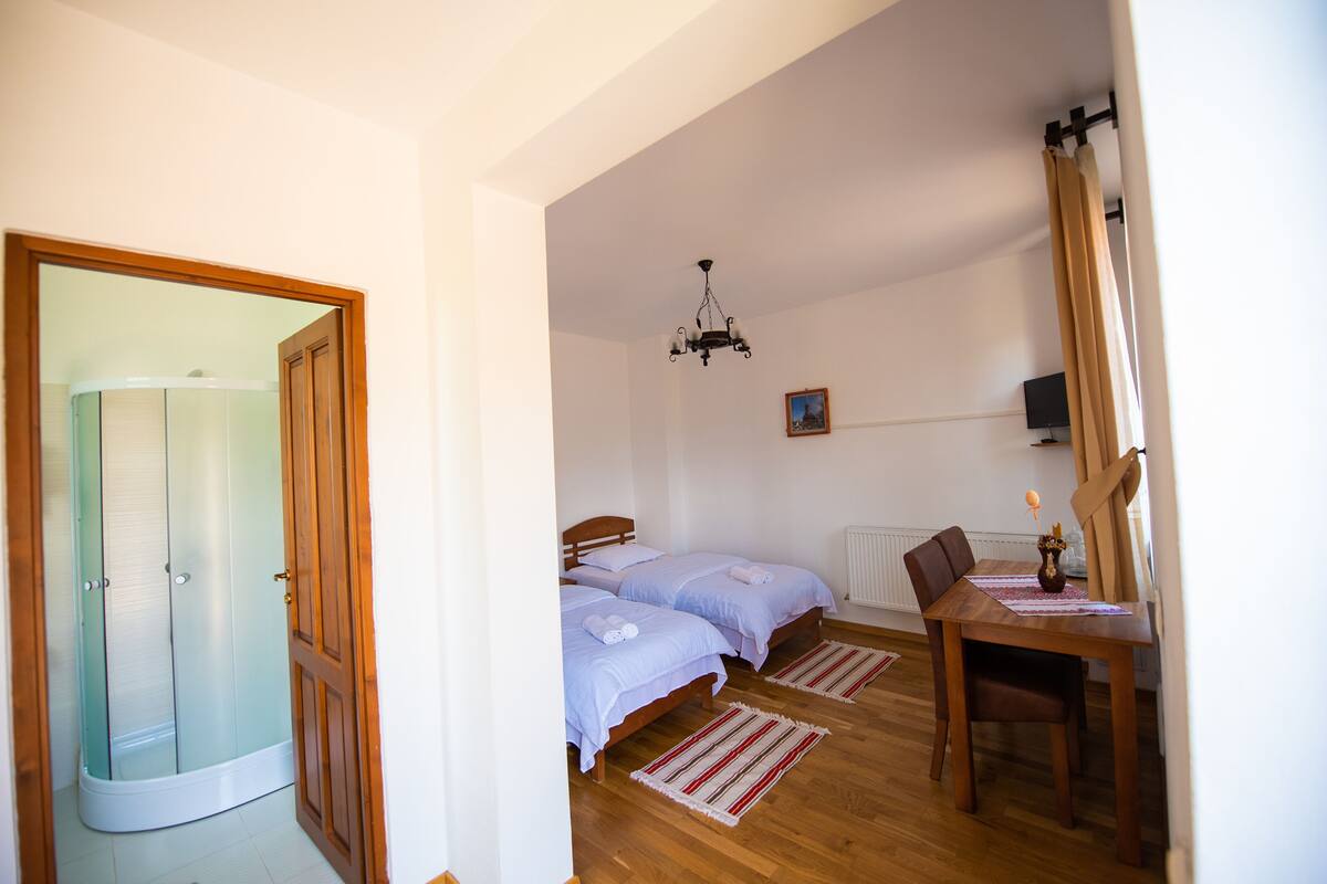 Kahden hengen economy-huone (kaksi sänkyä) | Silitysrauta/-lauta, ilmainen Wi-Fi, vuodevaatteet