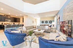 Flat-screen TV, DVD player, stereo