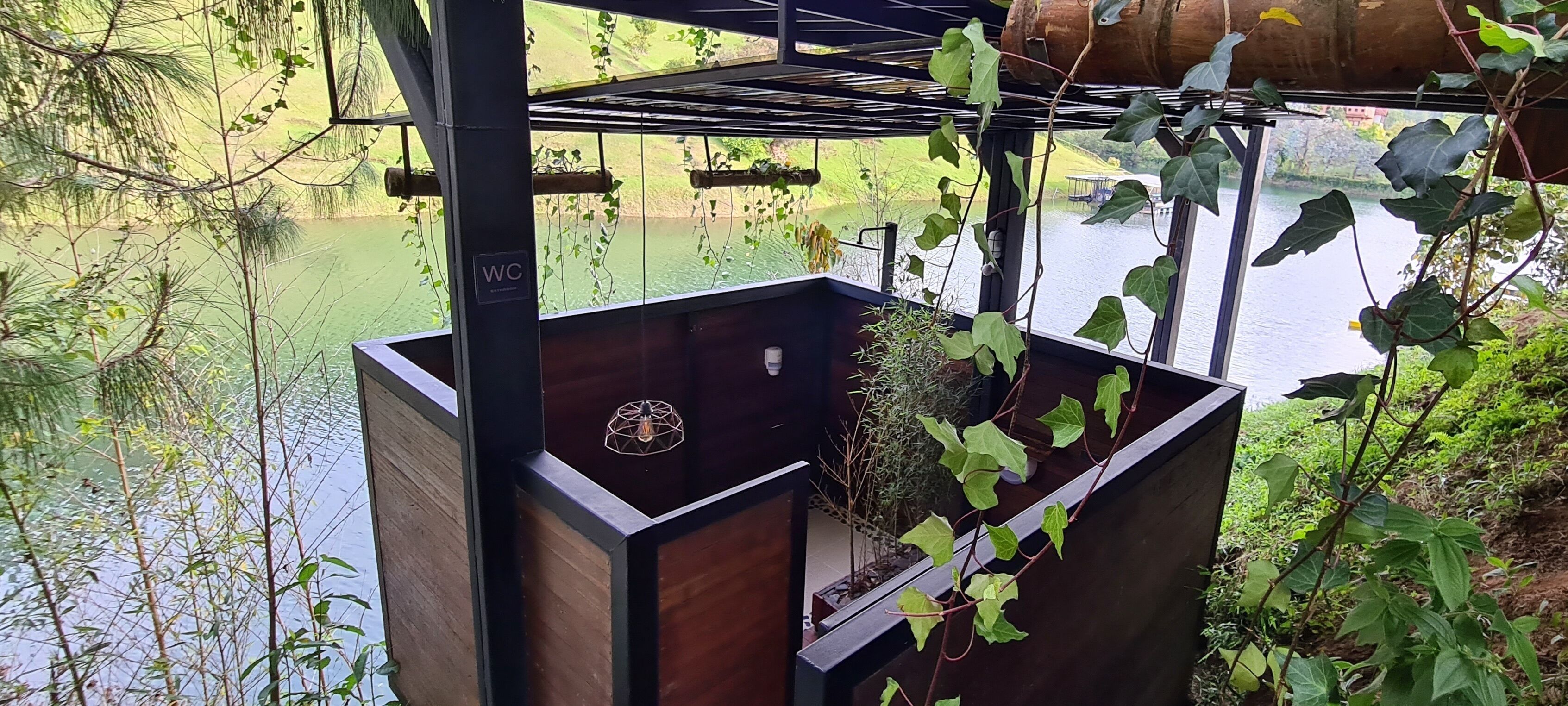 Shower, rainfall showerhead, hair dryer, bathrobes