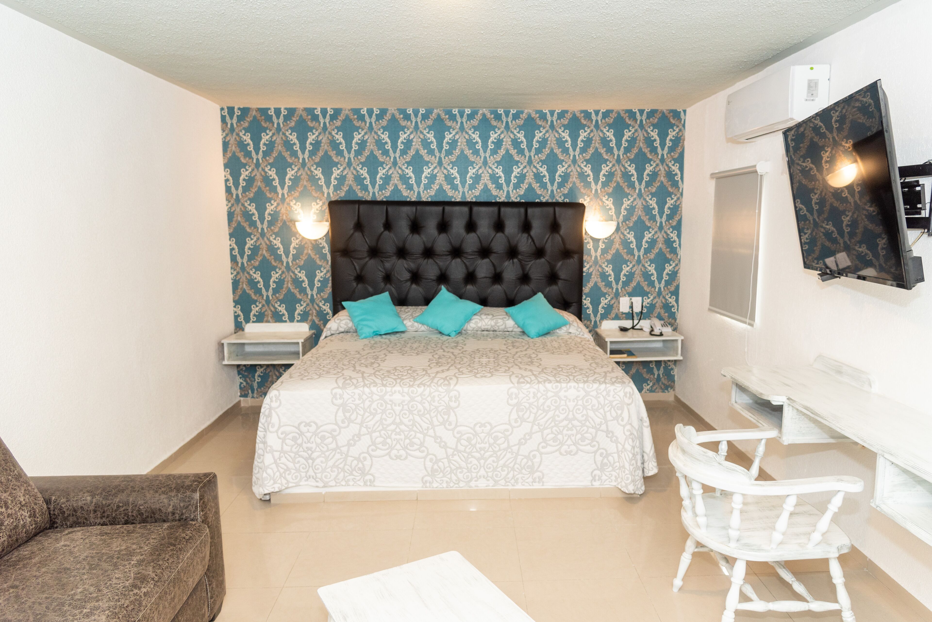 Edredón, decoración personalizada y muebles diferentes 