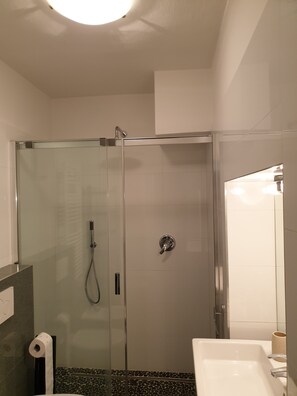 Dusche, Haartrockner, Bidet, Handtücher