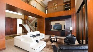 Luxury Villa, 6 Bedrooms, Private Pool, Ocean View | Living area | 32-inch flat-screen TV with cable channels, TV