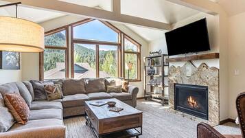 Smart-TV, Kamin, Bücher