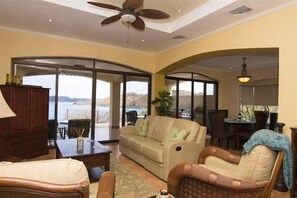 Luxury Villa, 3 Bedrooms, Private Pool, Ocean View | Living area | 32-inch flat-screen TV with cable channels, TV - Mariners Point - C1 (Sardinal)