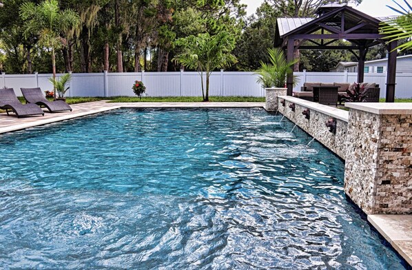 Outdoor pool, a heated pool