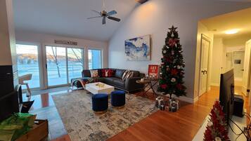 Smart TV, fireplace, Netflix, DVD player