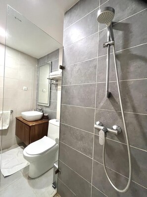 Shower, hair dryer, towels, soap - FOREST VIEW LUXURY APARTMENT 3MINS WORK TO BEACH, WIFI (Serrekunda)