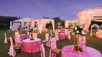 Outdoor banquet area