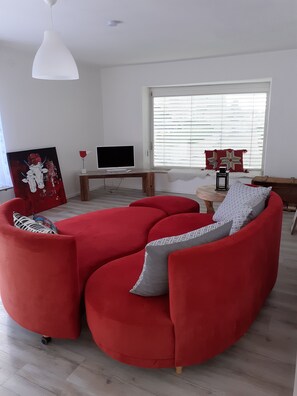 TV, DVD player, books