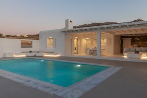Front of property - evening/night - Villa Avolia III by The Pearls Collection (Mykonos)