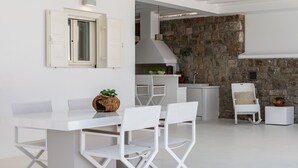 Villa, 4 Bedrooms, Private Pool | Private kitchen | Coffee/tea maker, full-size fridge, microwave, oven - Villa Avolia IV by The Pearls Collection (Mykonos)