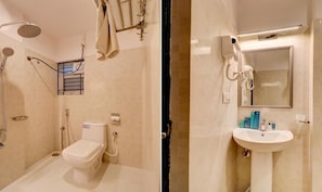 Regadera, amenidades de baño gratuitas, toallas 