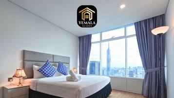 2 bedrooms, premium bedding, individually furnished, laptop workspace