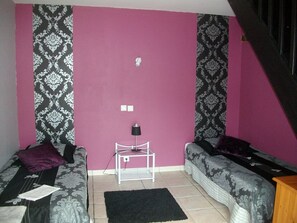 Individually decorated, individually furnished, iron/ironing board