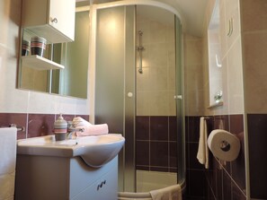 아파트 (Comfort One Bedroom Apartment) | 욕실 | 샤워 시설, 헤어드라이어, 타월, 비누