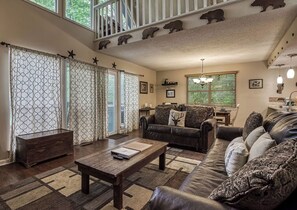 TV, fireplace, video games, DVD player