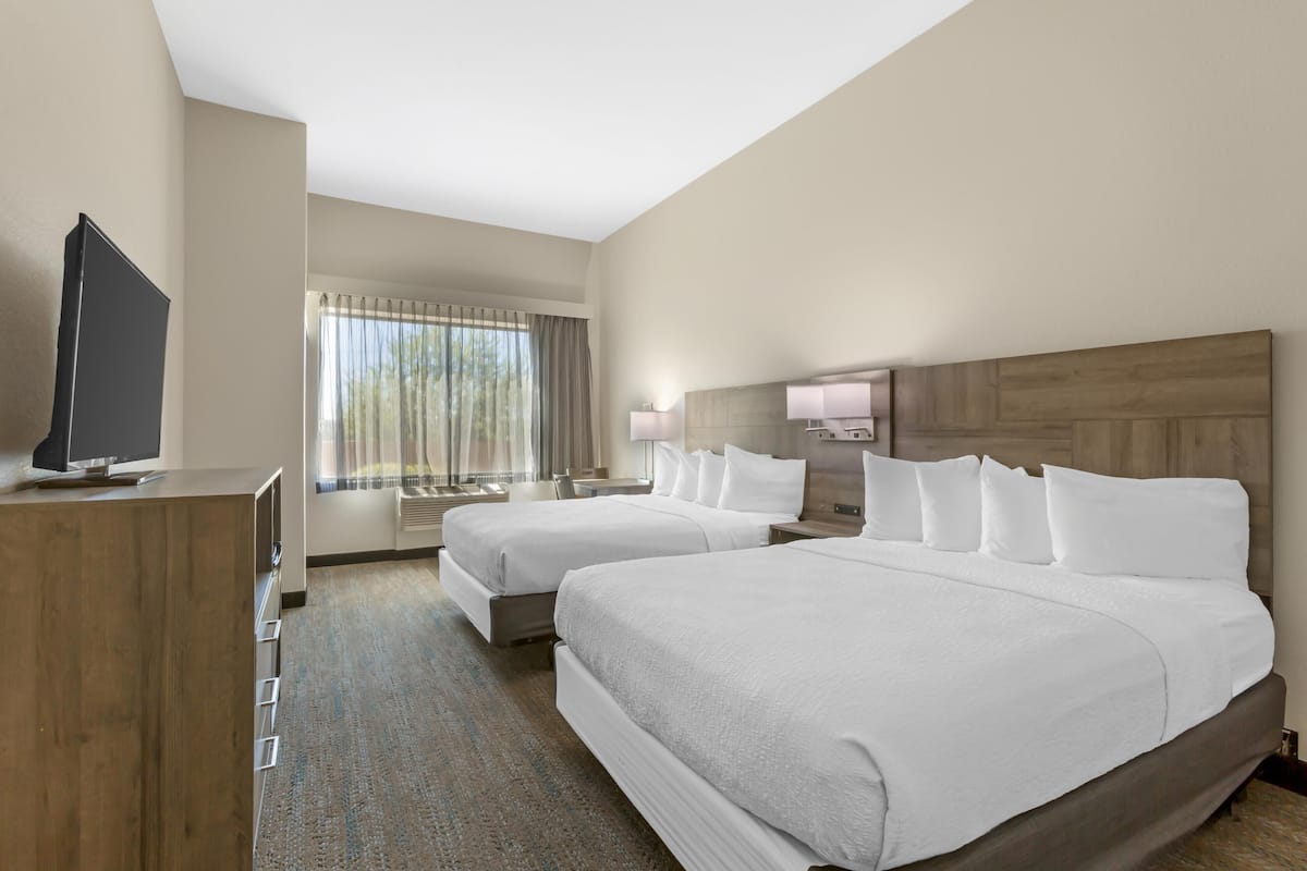 Standard Room, 2 Queen Beds, Accessible, Refrigerator & Microwave | Desk, laptop workspace, cribs (free), WiFi (free)