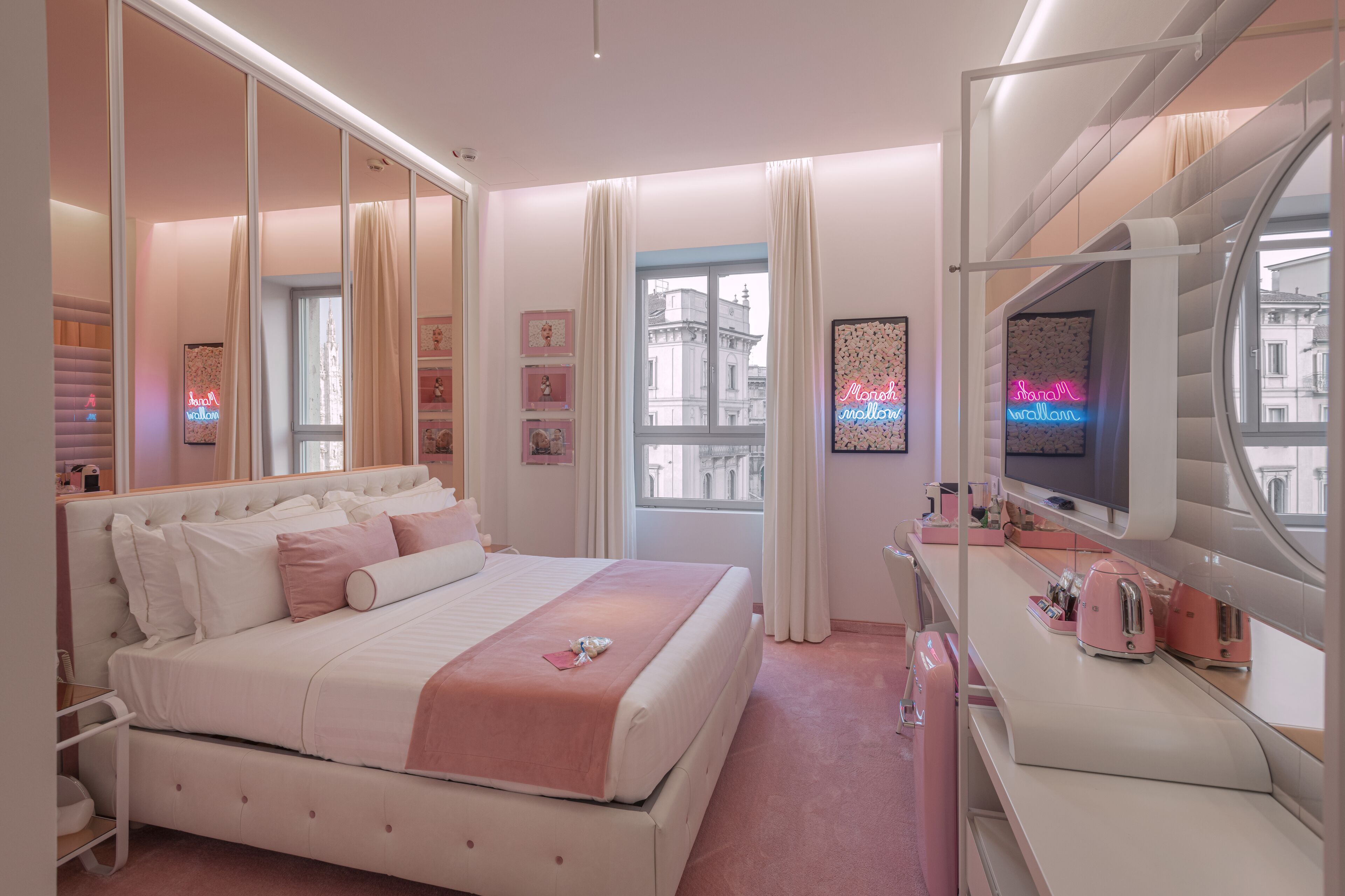 Premium bedding, down comforters, memory foam beds, minibar (free items)