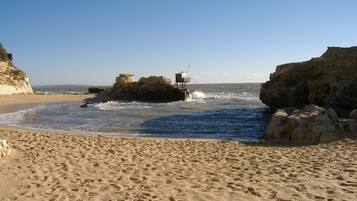 Beach nearby, sun loungers