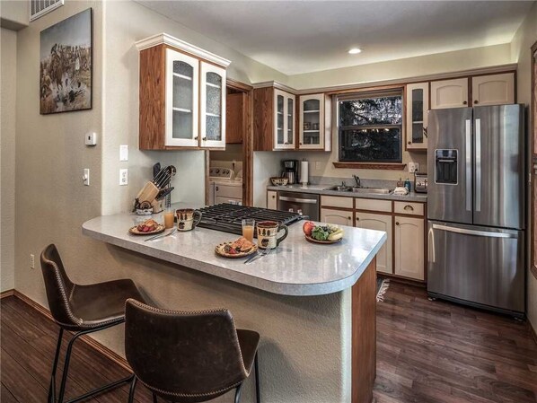 Cabin, Multiple Beds, Hot Tub, Mountain View | Private kitchen | Fridge, microwave, stovetop, dishwasher - Midtown Riverfront 1, 2 Bedrooms, Hot Tub, Sleeps 6 (Ruidoso)