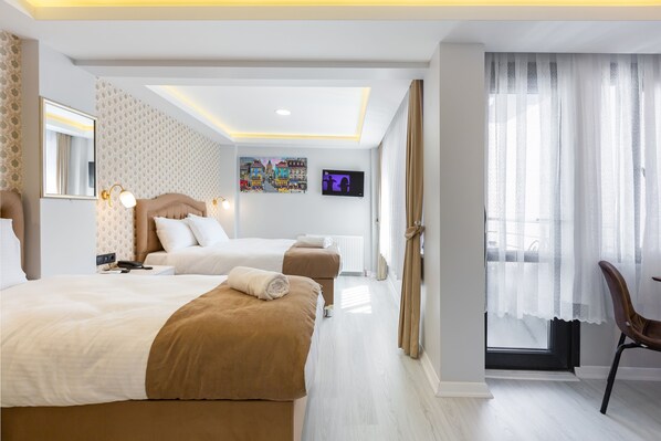 Ropa de cama de alta calidad y minibar