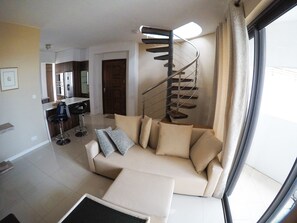 Flat-screen TV, DVD player