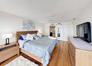 1 slaapkamer, een strijkplank/strijkijzer, wifi, beddengoed