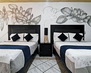 Family Double Room | Down comforters, Select Comfort beds, individually decorated - Hotel Boutique Charlotte (Arandas)