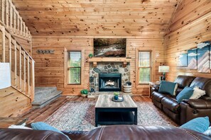 Smart TV, fireplace, video games, DVD player