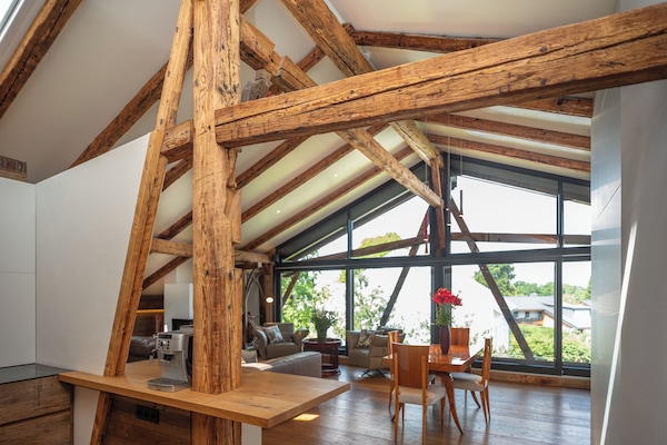 Wohnbereich im Penthouse Gut Stohrerhof