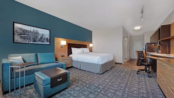 1 bedroom, laptop workspace, blackout curtains, iron/ironing board