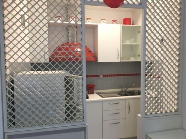 Appartamento, 1 camera da letto | Cucina privata | Frigorifero con congelatore, piano cottura, macchina per caffè espresso