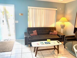Apartment, 1 Bedroom, Non Smoking (Walkway to Beach!) | Living area | Flat-screen TV