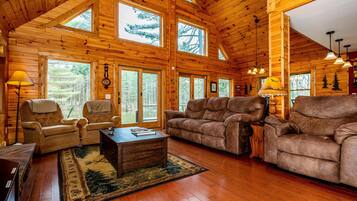 TV, fireplace, video games, DVD player