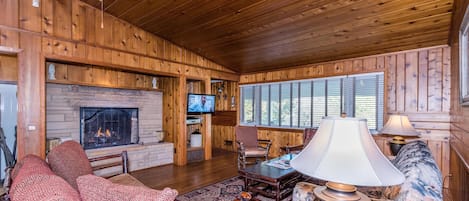 TV, fireplace, stereo