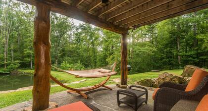 Secluded Log Cabin w/ Pond, Hot Tub & Game Room 3BR, 3.5BA