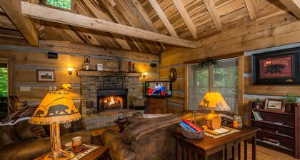 Private 10-Acre Log Cabin | Hot Tub & Near State Park 2BR, 2.5 BA