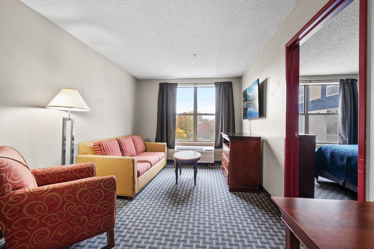 Standard Suite, 1 Queen Bed with Sofa bed, Kitchen | 1 bedroom, blackout drapes, iron/ironing board, free WiFi