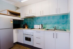 Fridge, microwave, oven, toaster