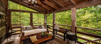 Log Cabin w/ Pond, Hot Tub & Game Room | Pet-Friendly 3BR, 2 BA