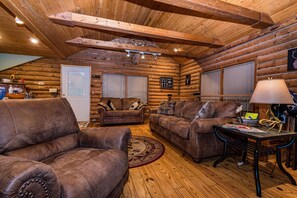 Fernseher, Kamin, DVD-Player, Bücher