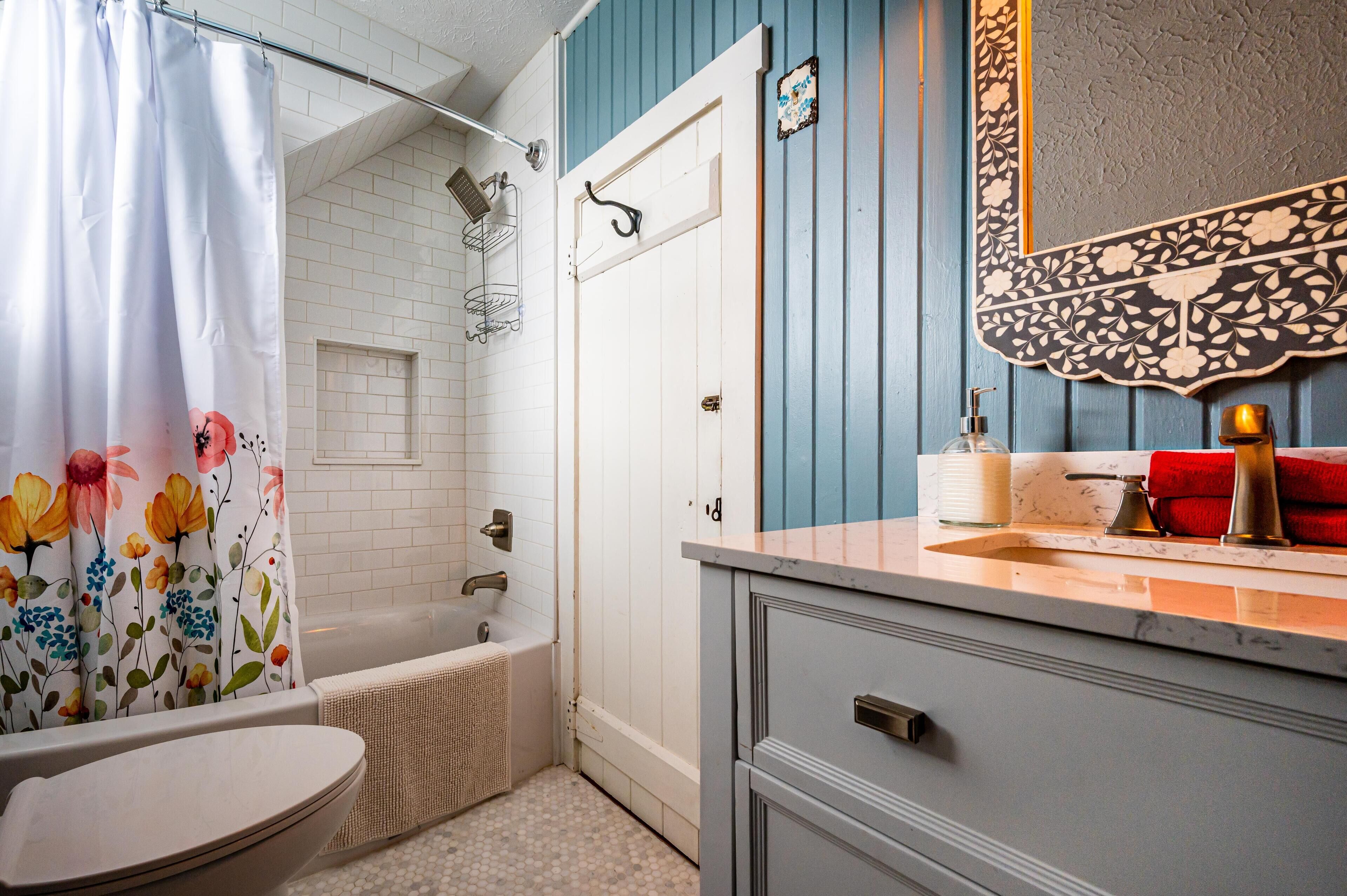 Douche, serviettes fournies