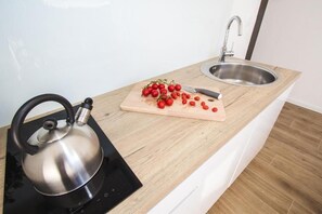 Fridge, microwave, stovetop, dishwasher