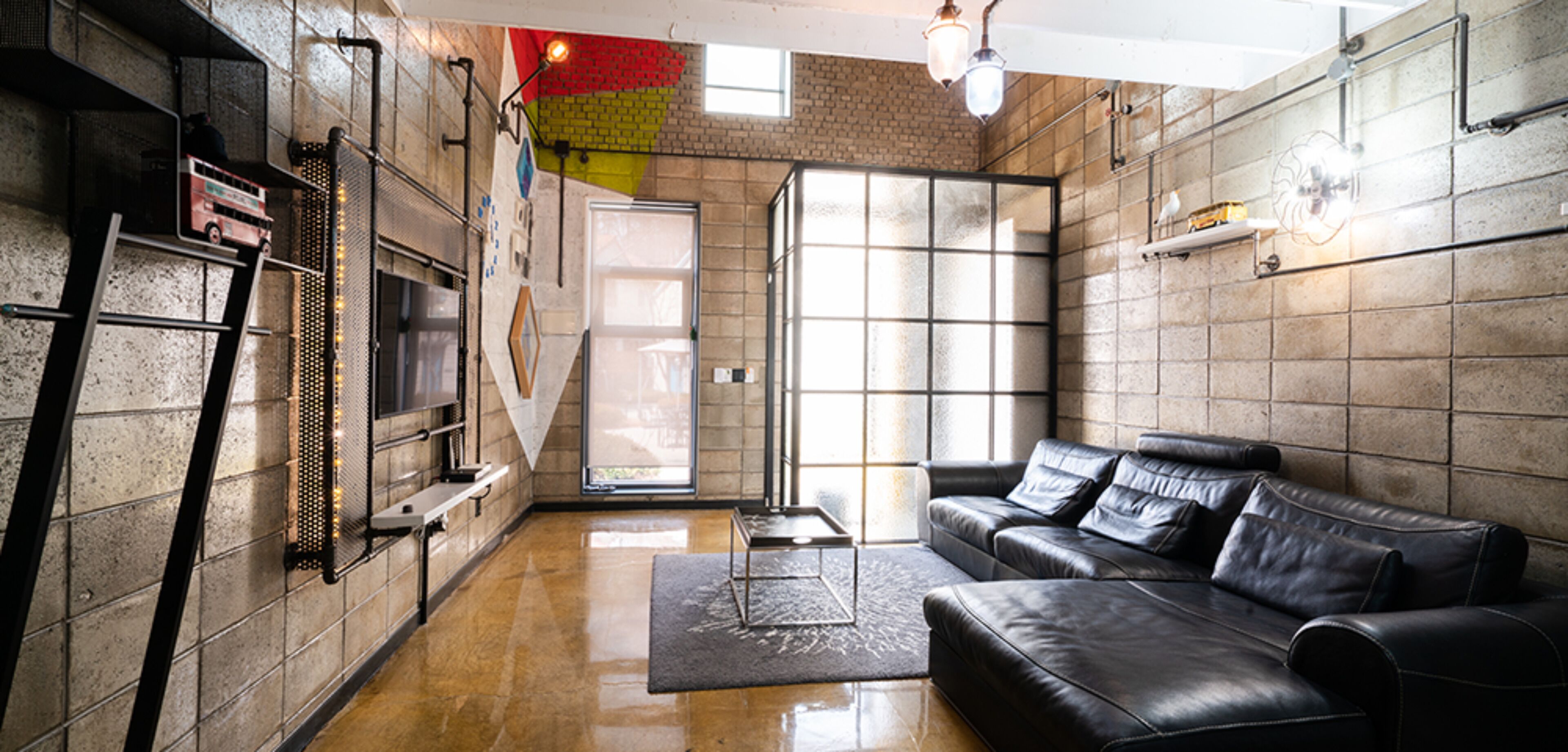 duplex, 1 bedroom (blue pop) | living area | flat-screen tv