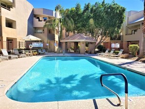 Outdoor pool, a heated pool