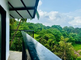 Suite familiar, vistas a la piscina | Vistas del balcón